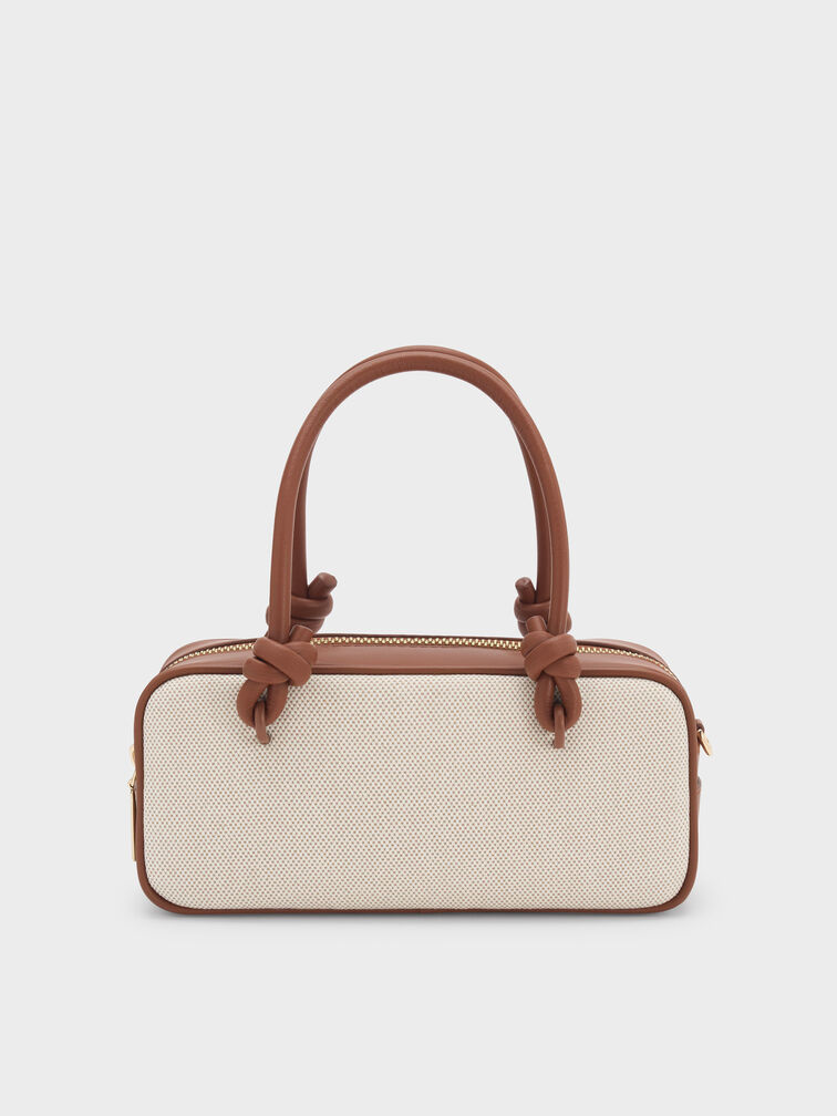 Sammie Canvas Knotted-Handle Elongated Bag, Taupe Canvas, hi-res