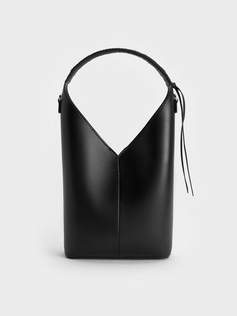 Simone Angular Bucket Bag, Noir, hi-res