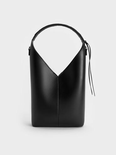 Simone Angular Bucket Bag, Noir, hi-res