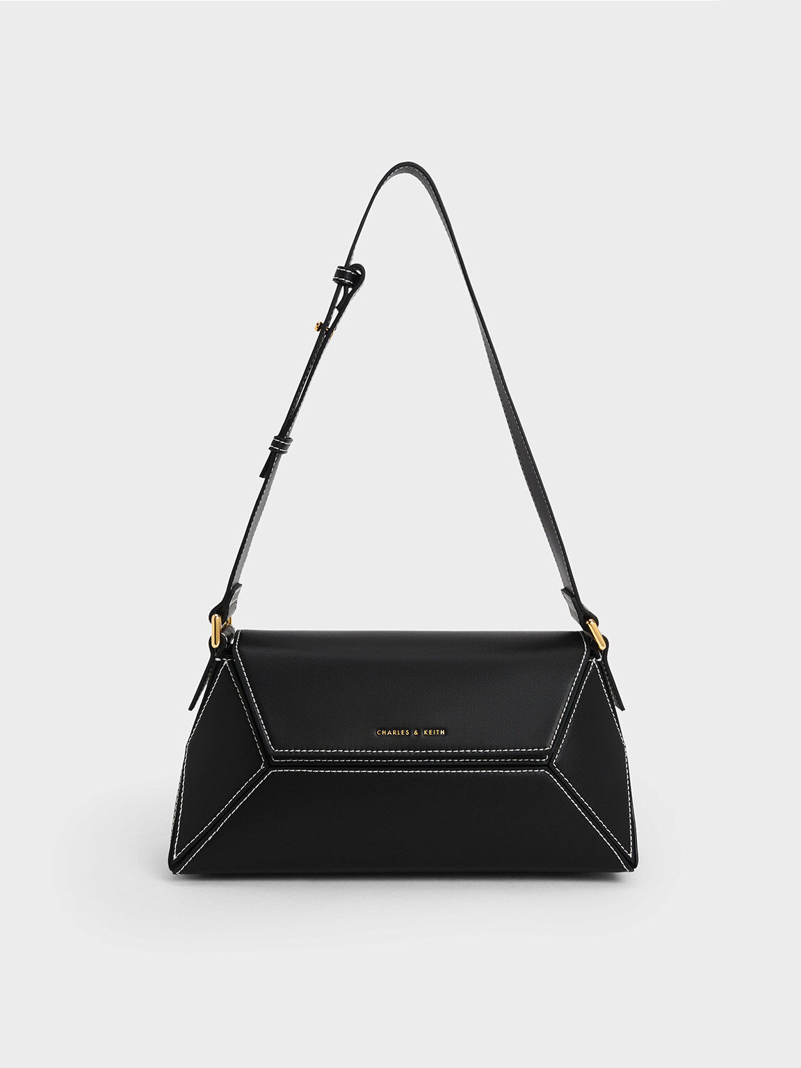 Black Nasrin Geometric Shoulder Bag CHARLES KEITH IN
