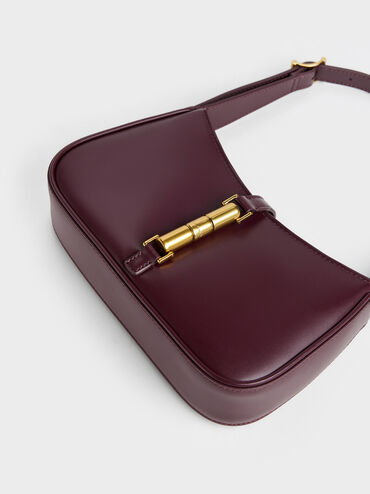 Cesia Metallic Accent Shoulder Bag, Wineberry Red, hi-res