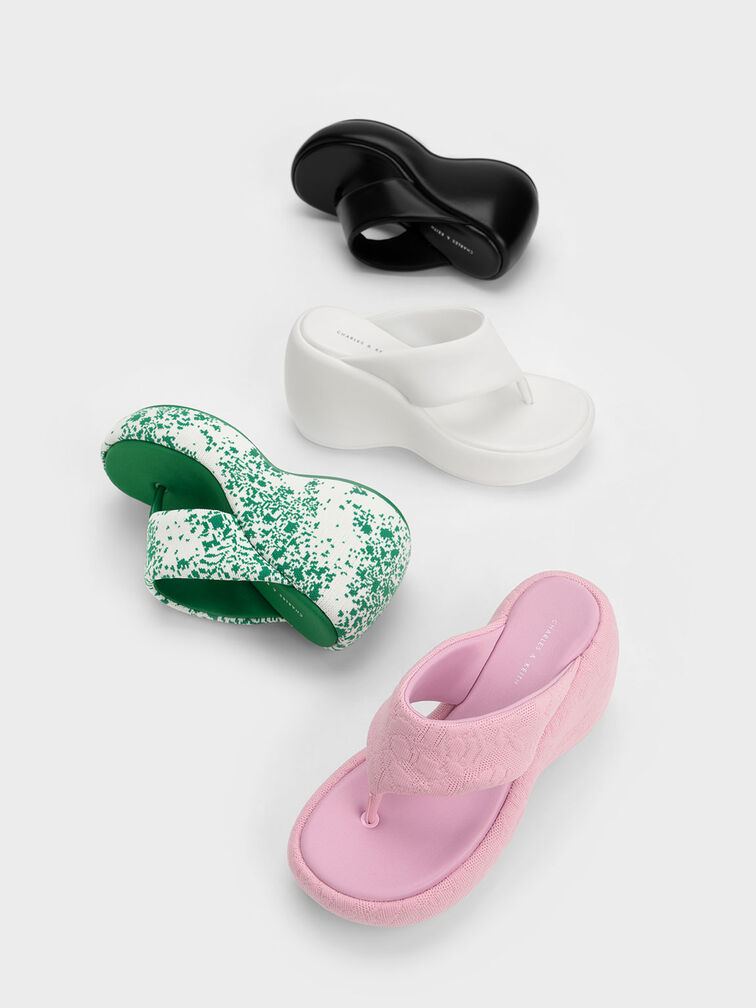 Noemi Platform Wedges, White, hi-res