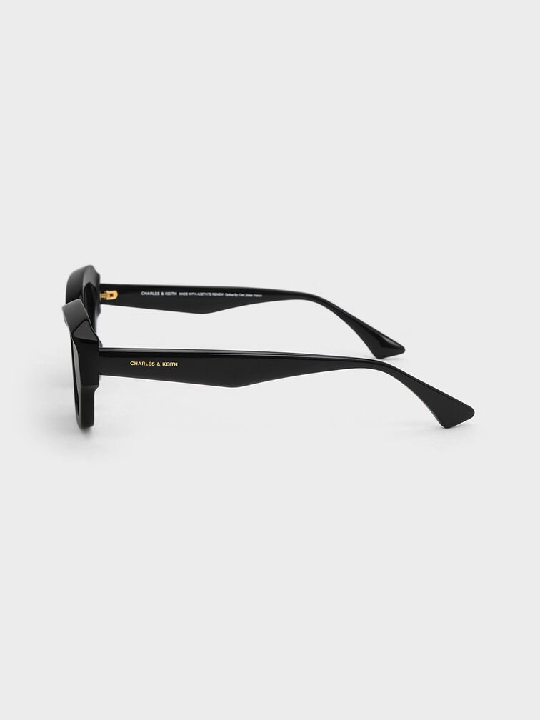 Onyx Recycled Acetate Cat-Eye Sunglasses, Black, hi-res