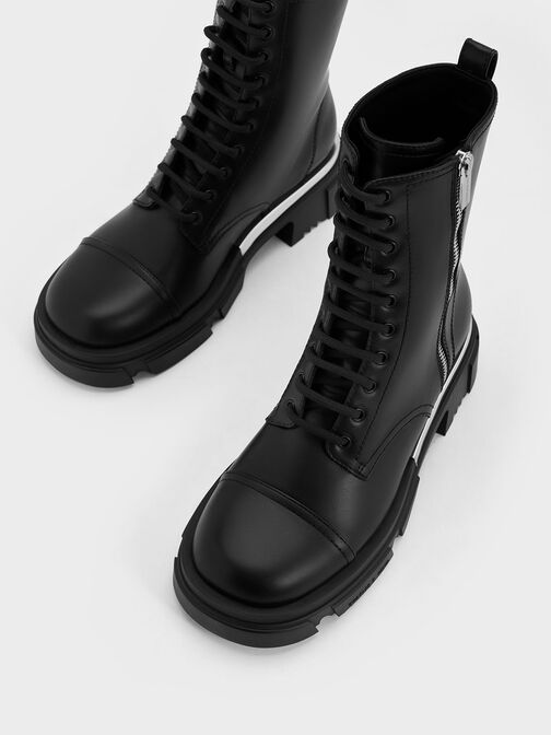 Dakota Lace-Up Boots, Black, hi-res