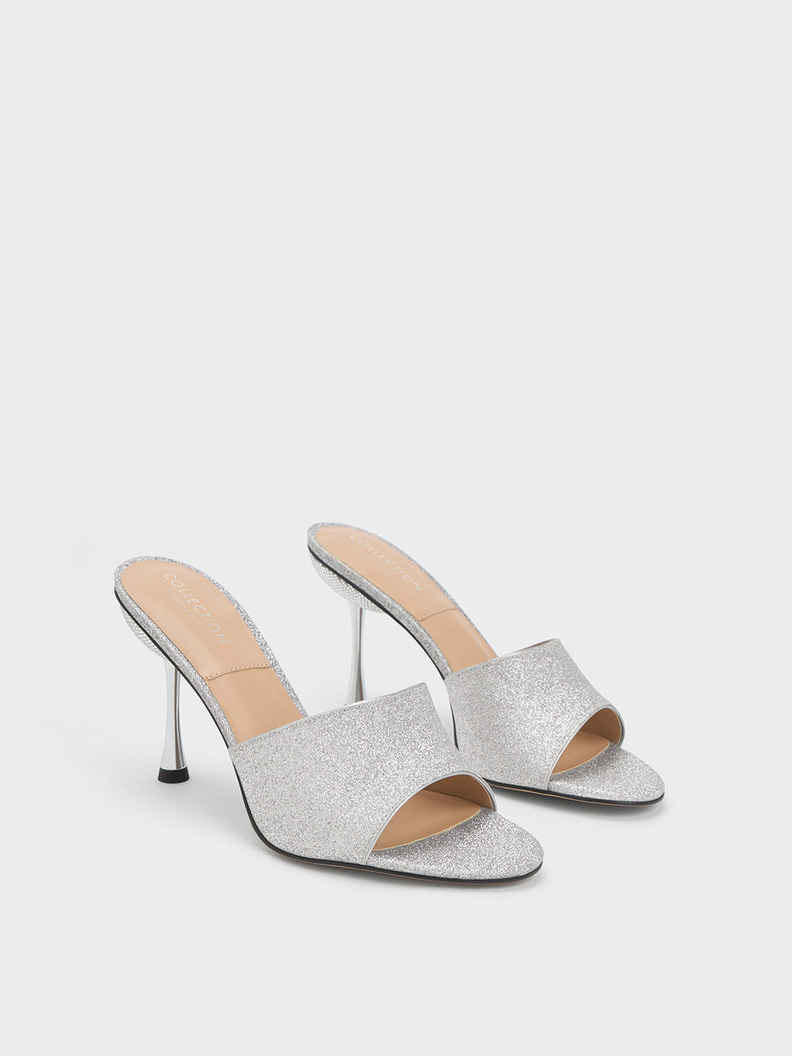 Silver mule outlet sandals