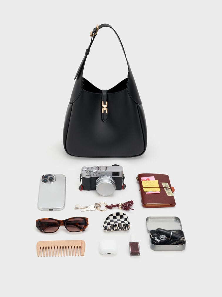 Adalyn Hobo Bag, Black, hi-res