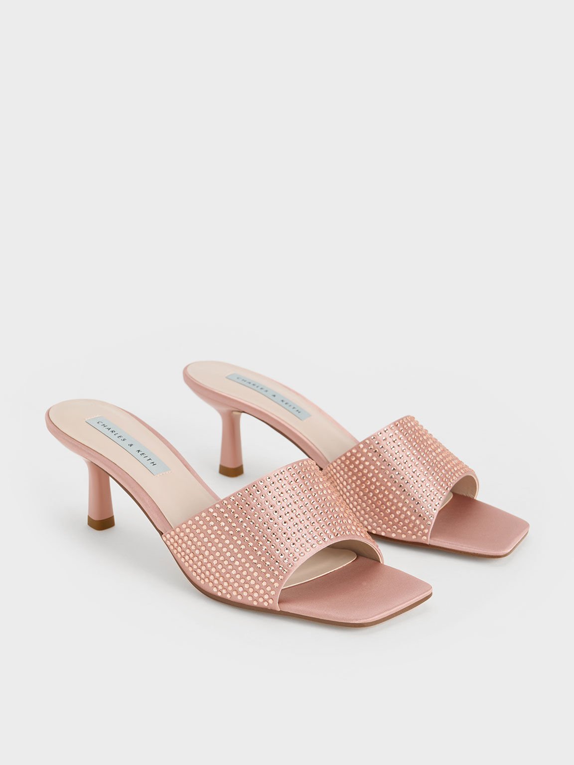Nude high heel mules sales