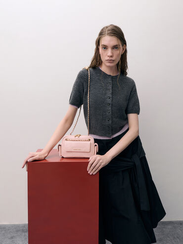 Duo Quilted Crossbody Bag, Soft Pink, hi-res