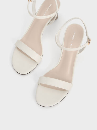Oleana Clear Trapeze Heel Sandals, Chalk, hi-res