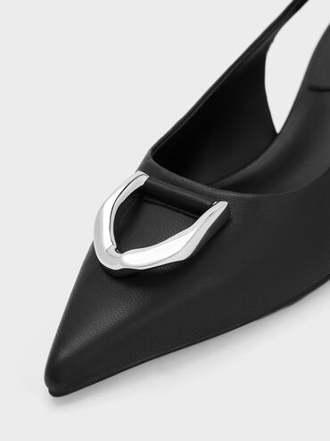 Gabine Leather Slingback Pumps, Black, hi-res