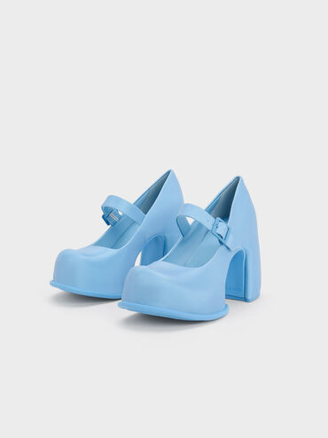 Pixie Platform Mary Janes, Blue, hi-res