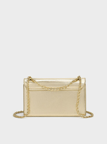 Everline Glittered Braided-Strap Shoulder Bag, Gold, hi-res