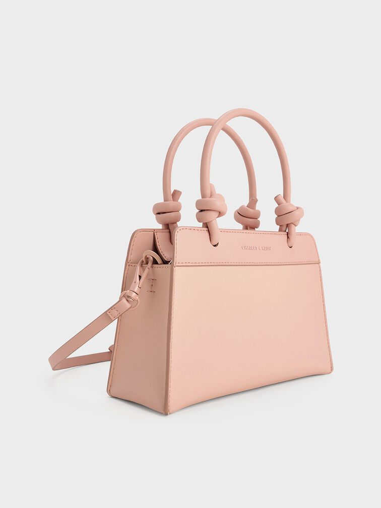 Sabine Knotted-Handle Trapeze Tote Bag, Light Pink, hi-res