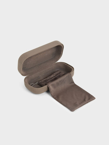 Seraphina Panelled Temples Butterfly Sunglasses, Black, hi-res