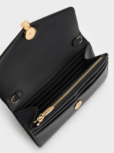 Lilibet Chain-Strap Long Wallet, Black, hi-res