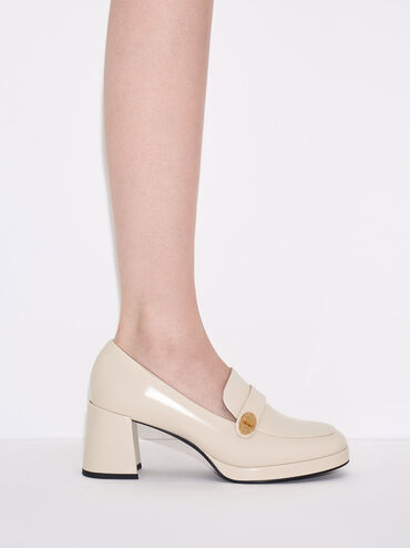 Hettie Metallic Accent Loafer Pumps, Chalk, hi-res