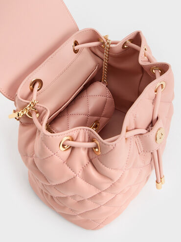 Aubrielle Quilted Backpack, Pink, hi-res