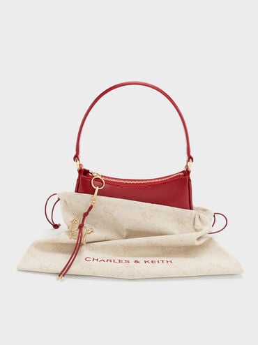Elspeth Horse-Motif Shoulder Bag, Tomato Red, hi-res