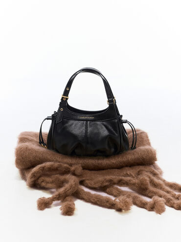 Mini Lillith Drawstring Bucket Bag, Black, hi-res