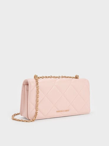 Paffuto Quilted Wallet On Chain, Soft Pink, hi-res