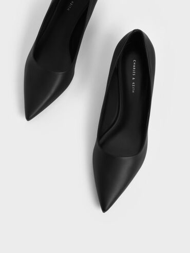 Spool Heel Pumps, Black, hi-res