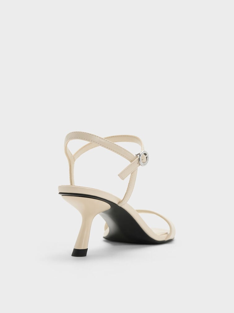 Slant-Heel Ankle-Strap Sandals, Beige, hi-res