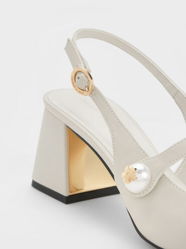 Aeryn Pearl-Embellished Slingback Pumps, Chalk, hi-res
