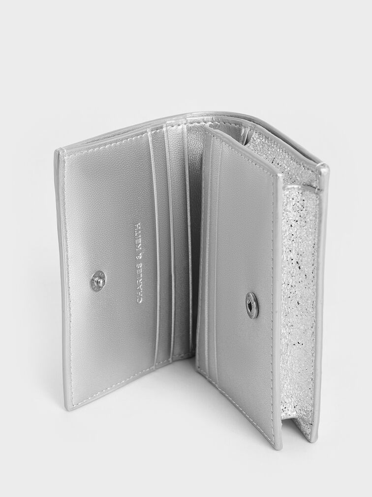 Cassia Metallic Card Holder, Silver, hi-res