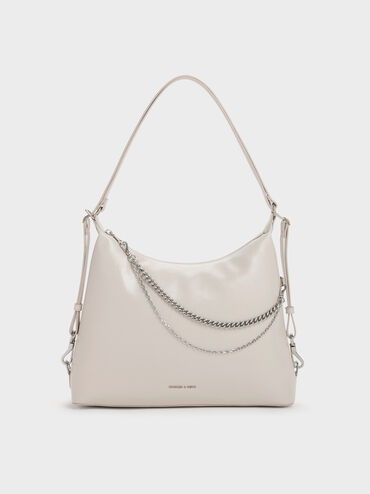 Atwood Chain Hobo Bag, Shell Grey, hi-res