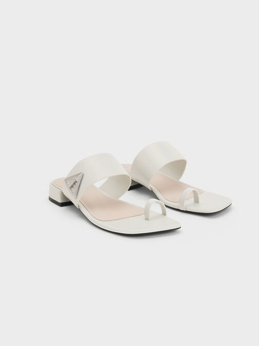 Trice Metallic Accent Toe-Ring Sandals, Chalk, hi-res