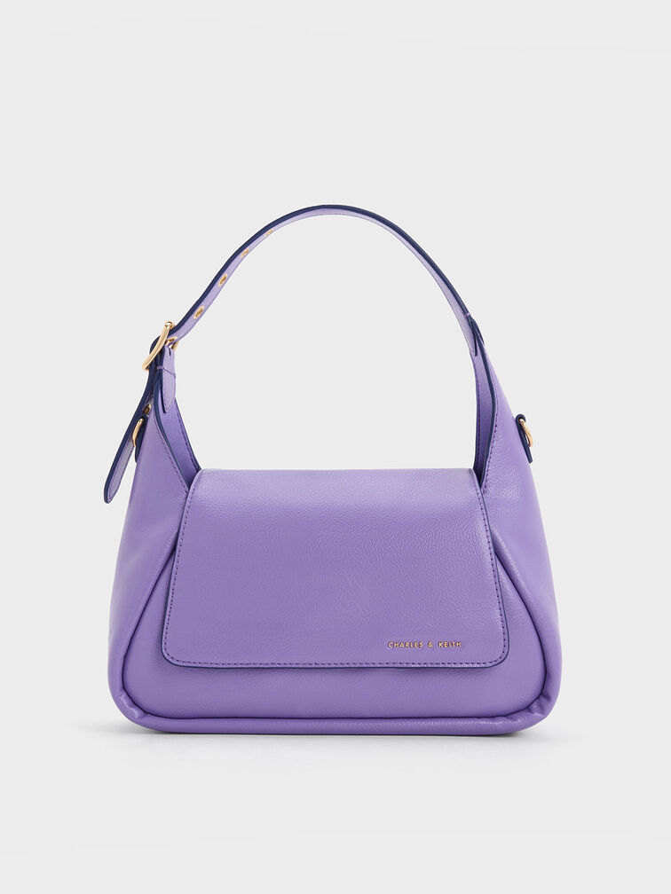 Buzz Front Flap Hobo Bag, Purple, hi-res
