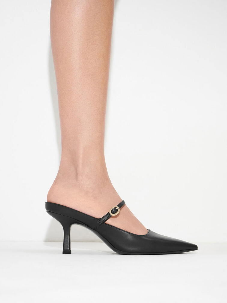 Roxane Mary Jane Heeled Mules, Black, hi-res