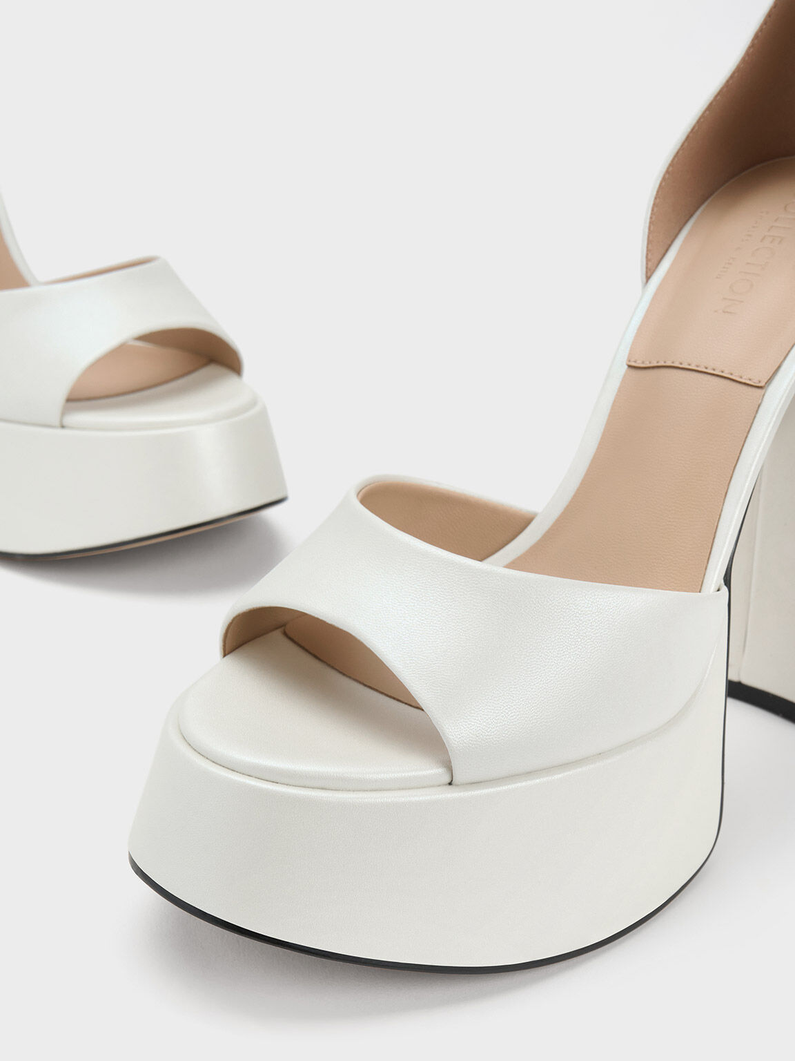 White leather on sale platform sandals