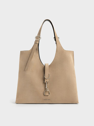 XL Caelan Belted Tote Bag, Sand, hi-res
