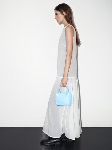 Perline Sculptural Top Handle Bag, Light Blue, hi-res