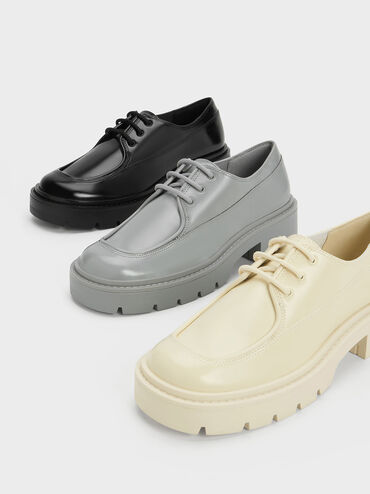 Lace-Up Derby Shoes, Chalk, hi-res