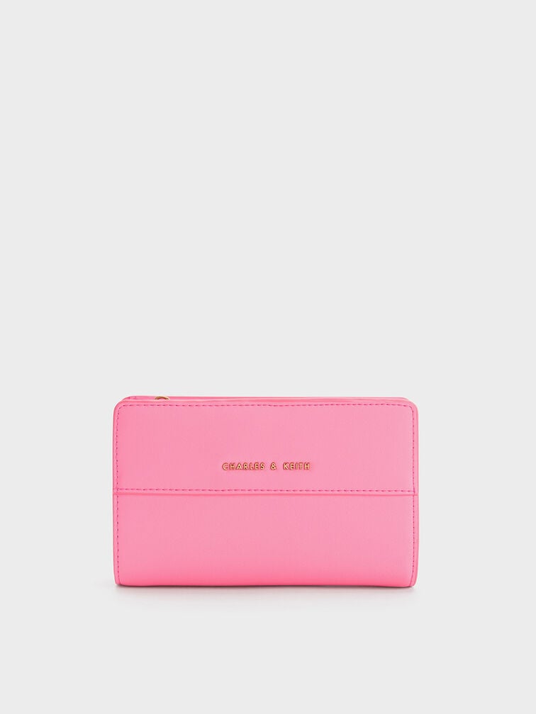 Snap Button Small Wallet, Pink, hi-res