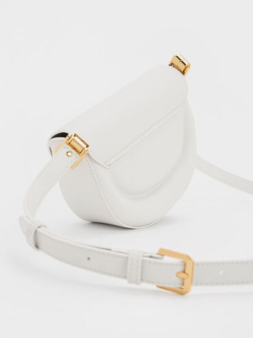 Koa Half-Moon Saddle Bag, White, hi-res