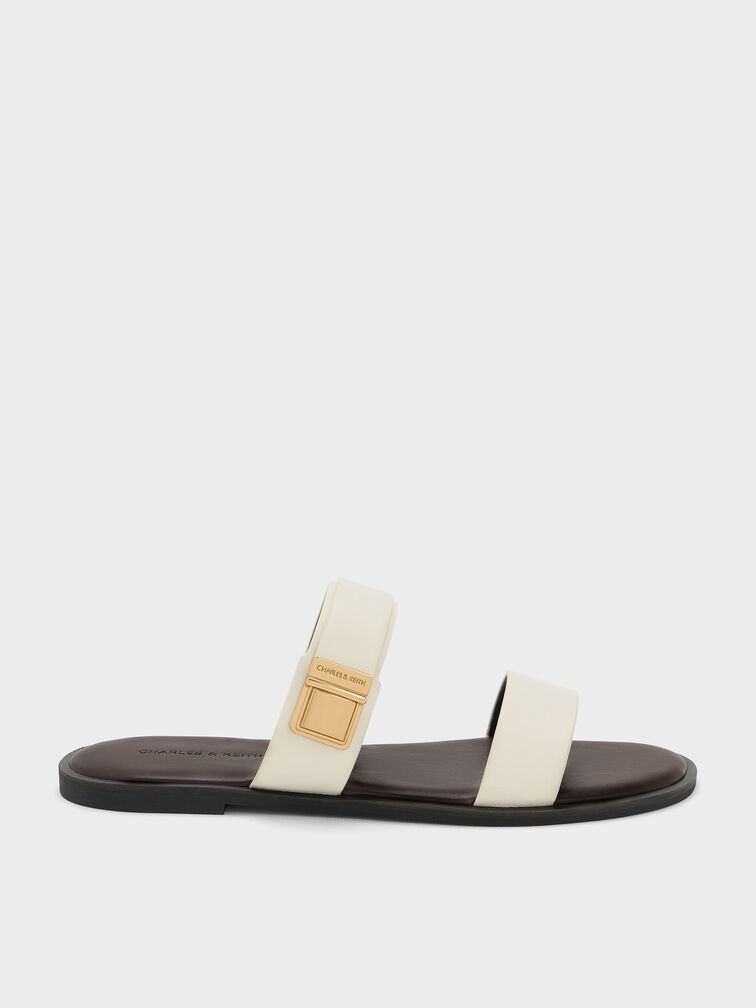 Dove Double-Strap Sandals, White, hi-res