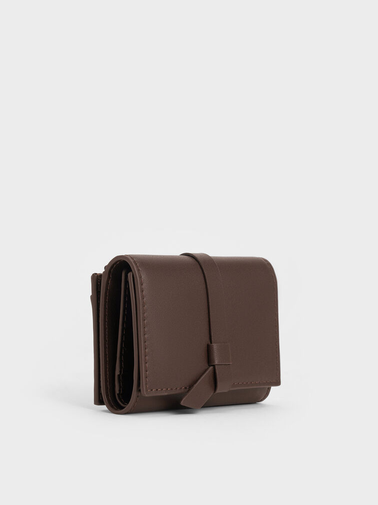 Calla Knotted-Strap Small Wallet, Espresso Brown, hi-res