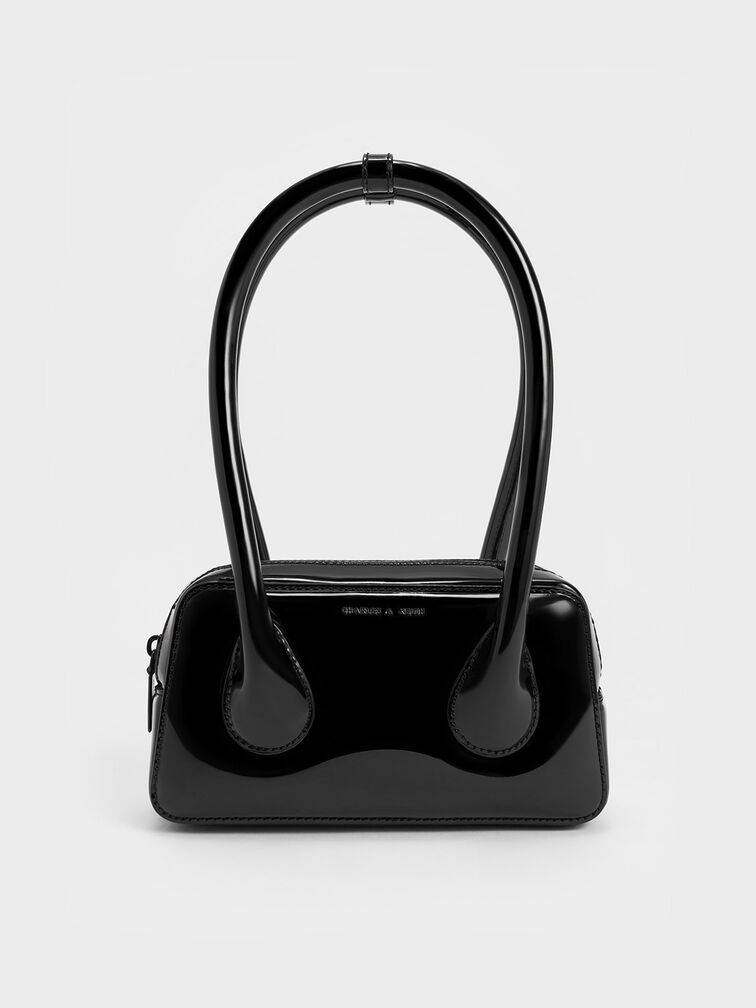 Lula Patent Double Handle Bag, Black, hi-res