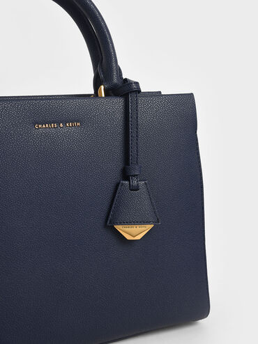 Large Double Handle Bag, Navy, hi-res