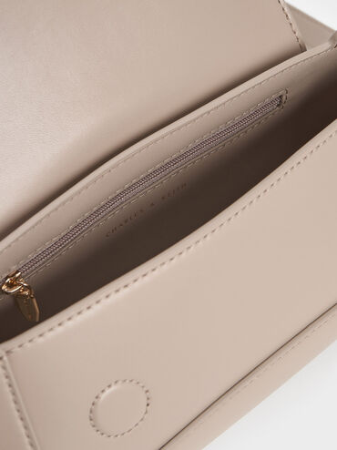 Olivia Trapeze Shoulder Bag, Taupe, hi-res