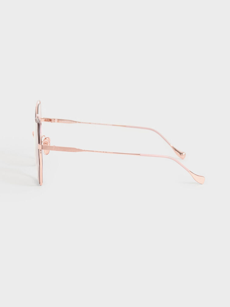 Cut-Out Wire-Frame Butterfly Sunglasses, Pink, hi-res