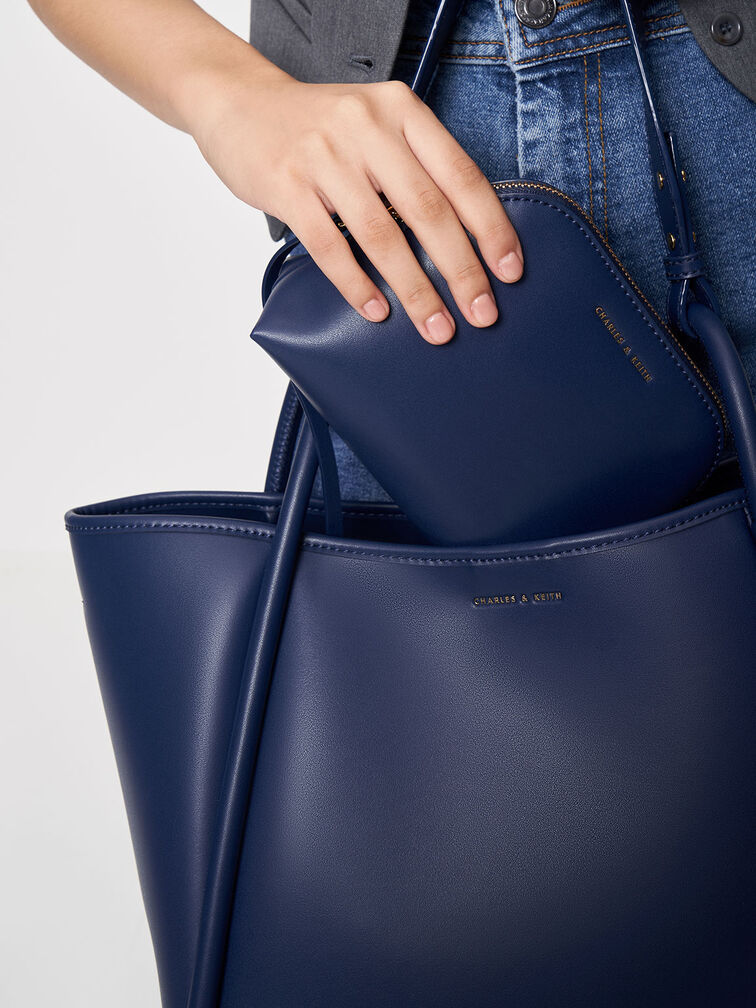 Large Slouchy Tote Bag, Navy, hi-res