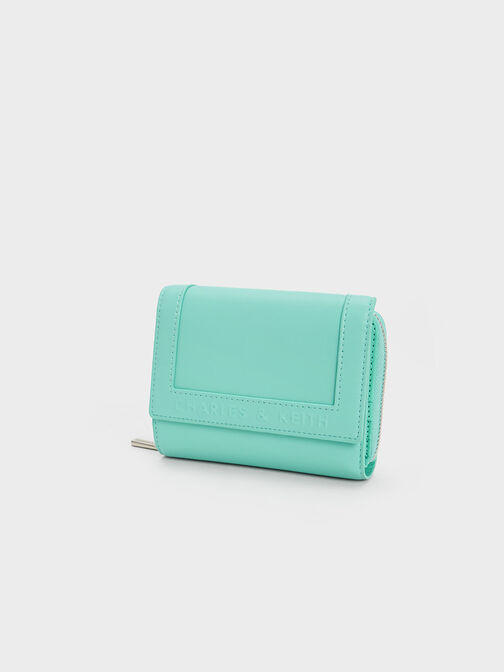 Stitch-Trim Front Flap Wallet, Mint Green, hi-res