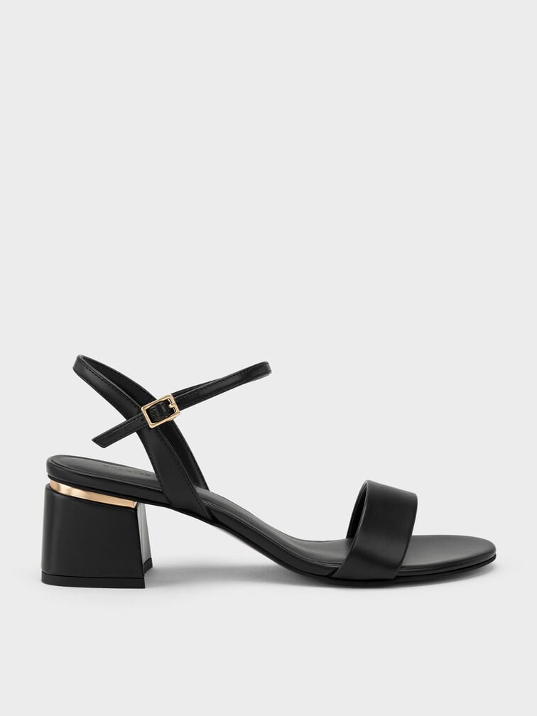 Sylva Block-Heel Sandals, Black, hi-res