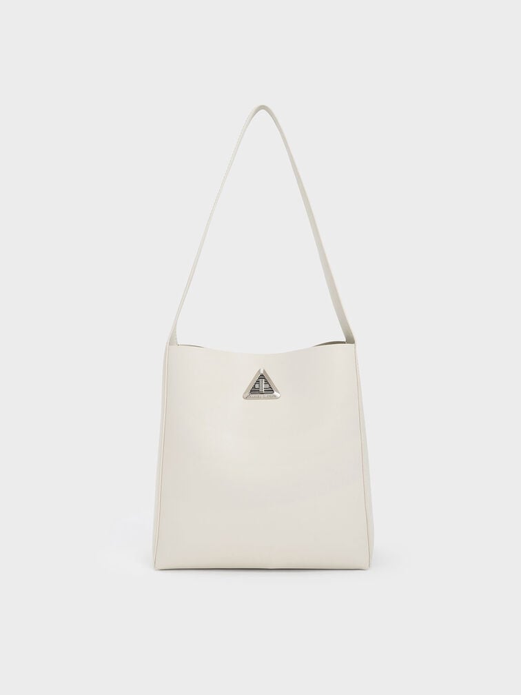 Trice Metallic Accent Large Hobo Bag, Chalk, hi-res