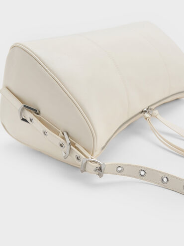 Bryna Panelled Grommet-Strap Crossbody Bag, Cream, hi-res