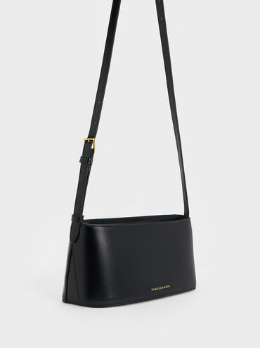 Wisteria Elongated Shoulder Bag, Black, hi-res